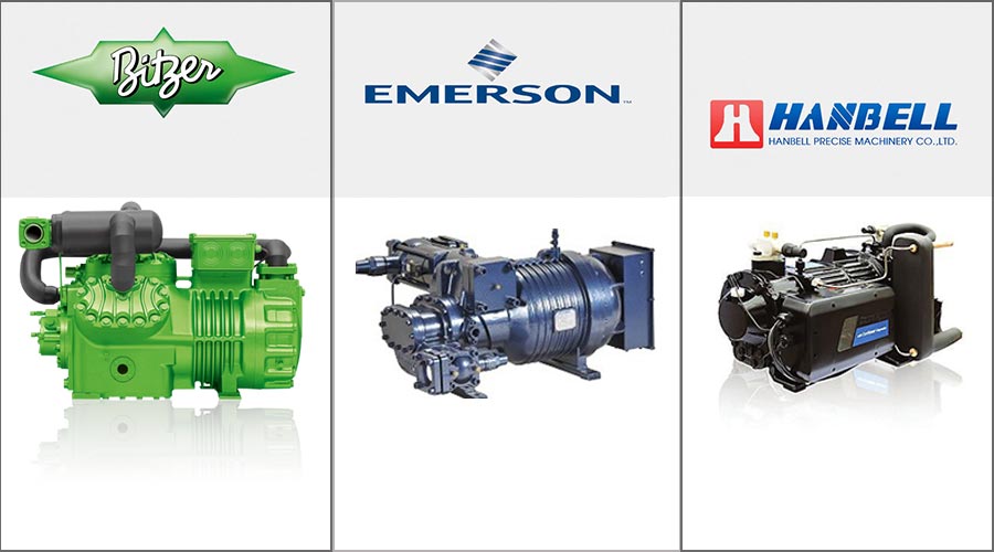 品牌制冷機(jī)組比澤爾、艾默生和漢鐘